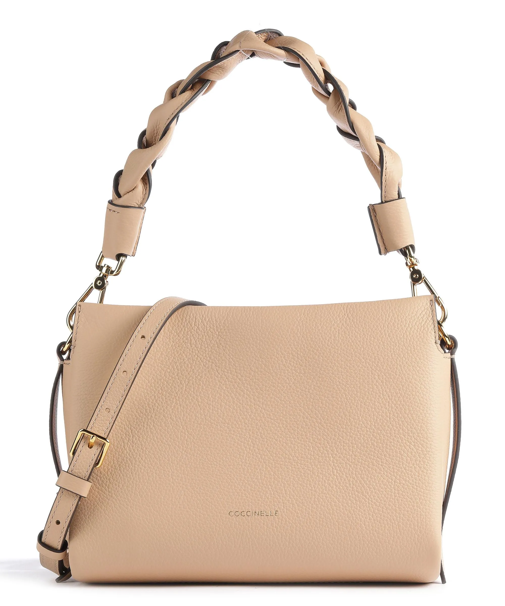  Coccinelle Boheme Grana Double Borsa a mano pelle granulata natura  
