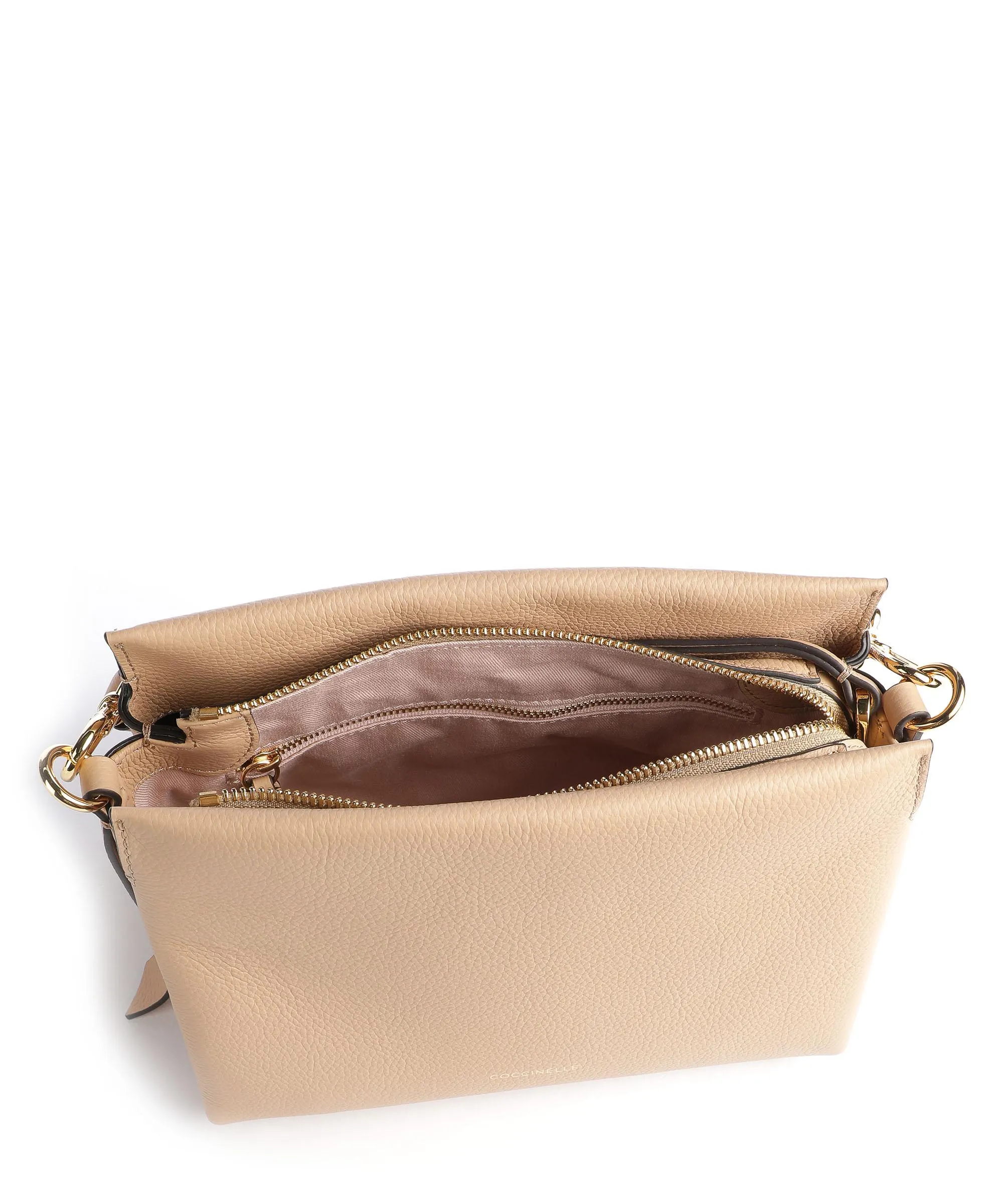  Coccinelle Boheme Grana Double Borsa a mano pelle granulata natura  